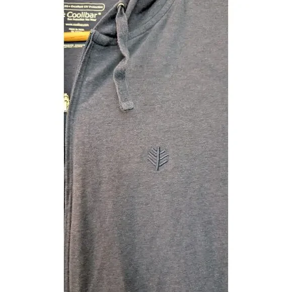 Coolibar Casual Zip Up Sun Protection Lightweight Hoodie Navy - Picture 4 of 7